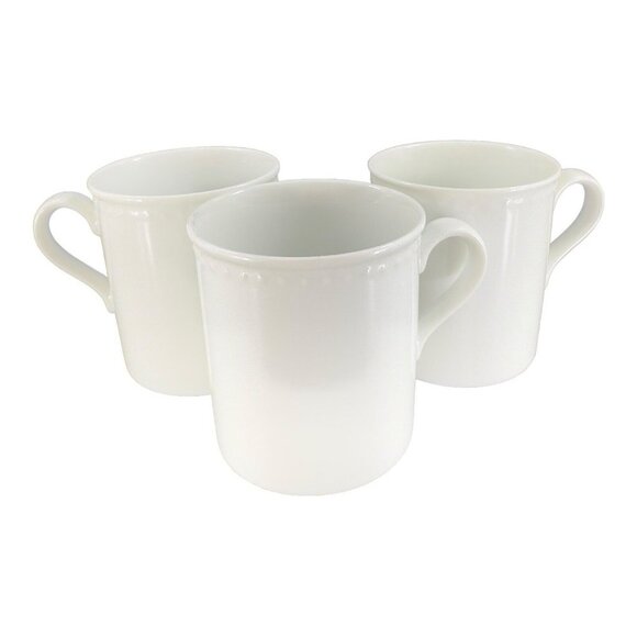 Crate & Barrel Staccato White Coffee Tea Mug Cup Kathleen Willis Japan Set 3 VTG - Picture 4 of 16